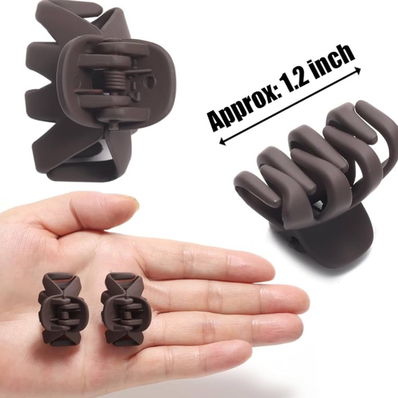 12-Pack Mini Matte Claw Clips | Neutral Aesthetic Hair Clips | Apricot • Black • - Picture 2 of 2